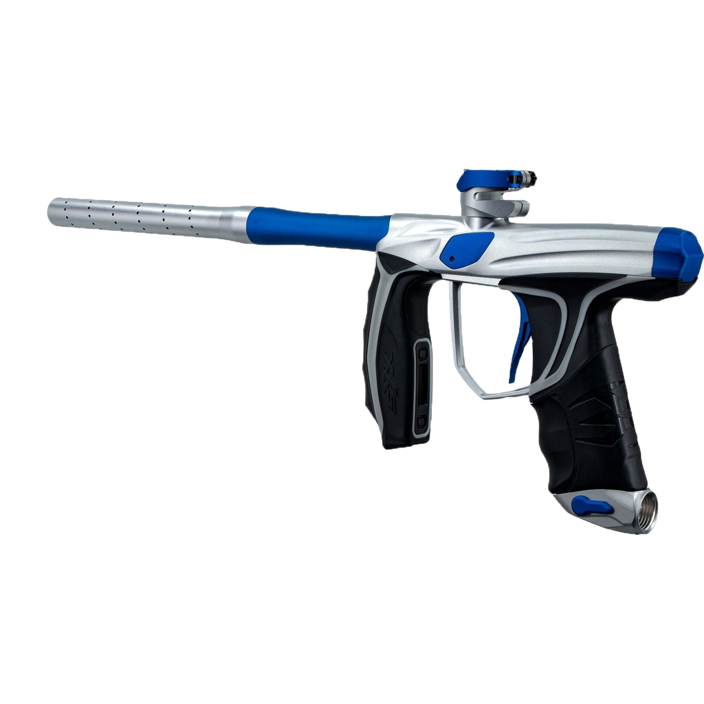 Empire SYX Marker Dust Silver / Blue w/ 3 Barrel Backs C4