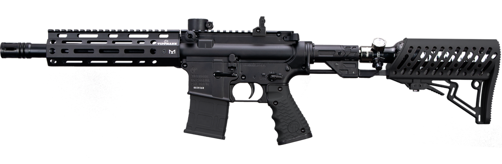 Tippmann TMC ELITE Black Air Thru Adjustable Stock and Ali MLOK Shroud