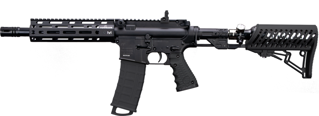 Tippmann TMC ELITE Black Air Thru Adjustable Stock and Ali MLOK Shroud